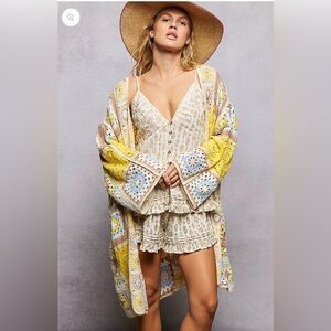 NWOT POL GRANNY SQUARE CARDIGAN